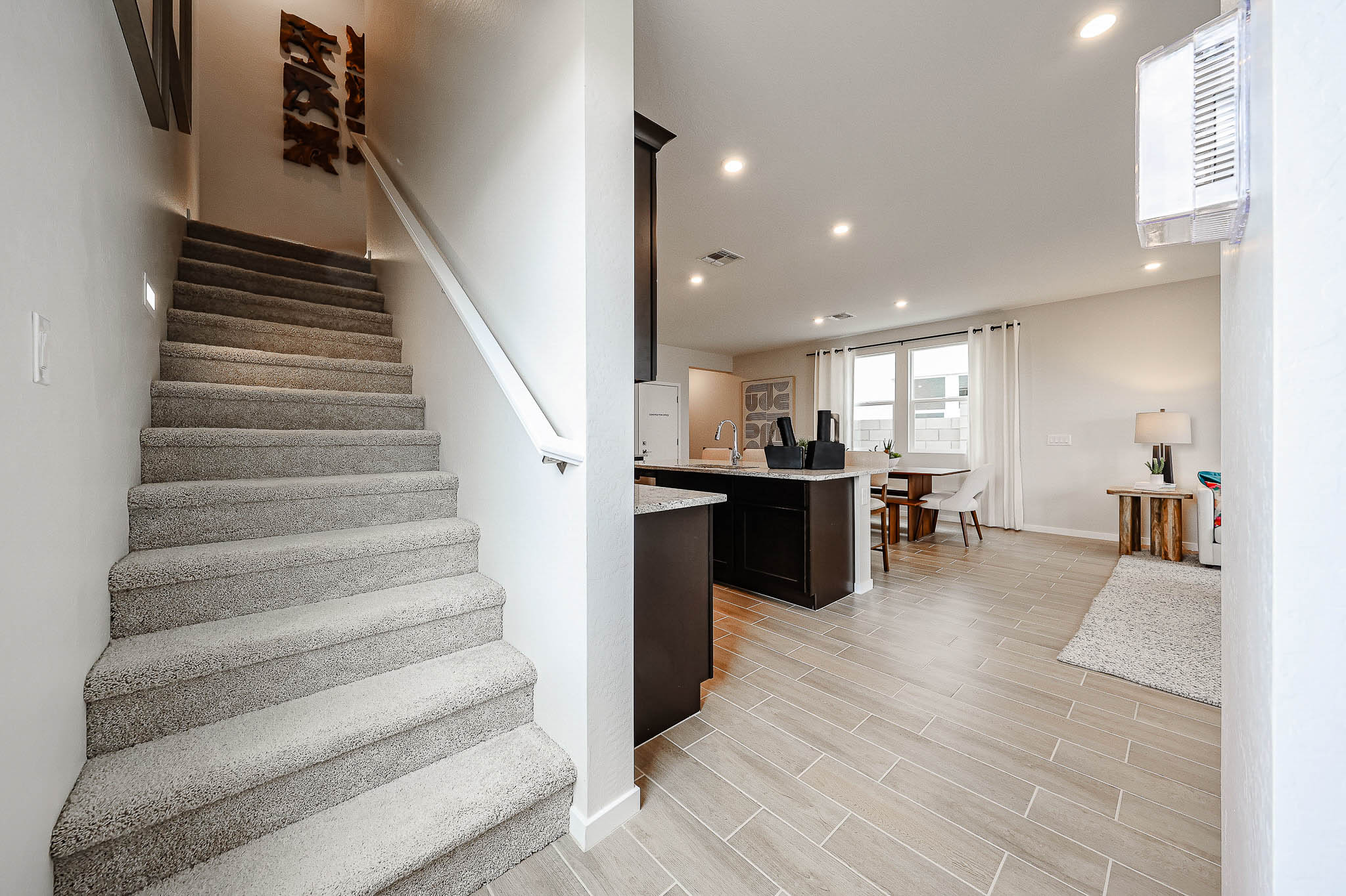 A staircase leading to a room.