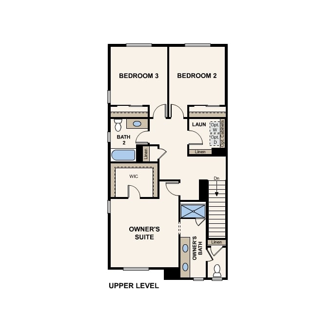 Diagram, engineering drawing. Ponderosa Floorplan, Upper Level