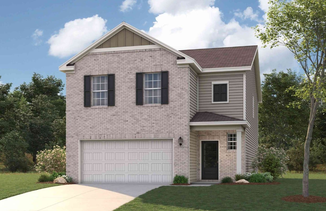 A house with a garage.