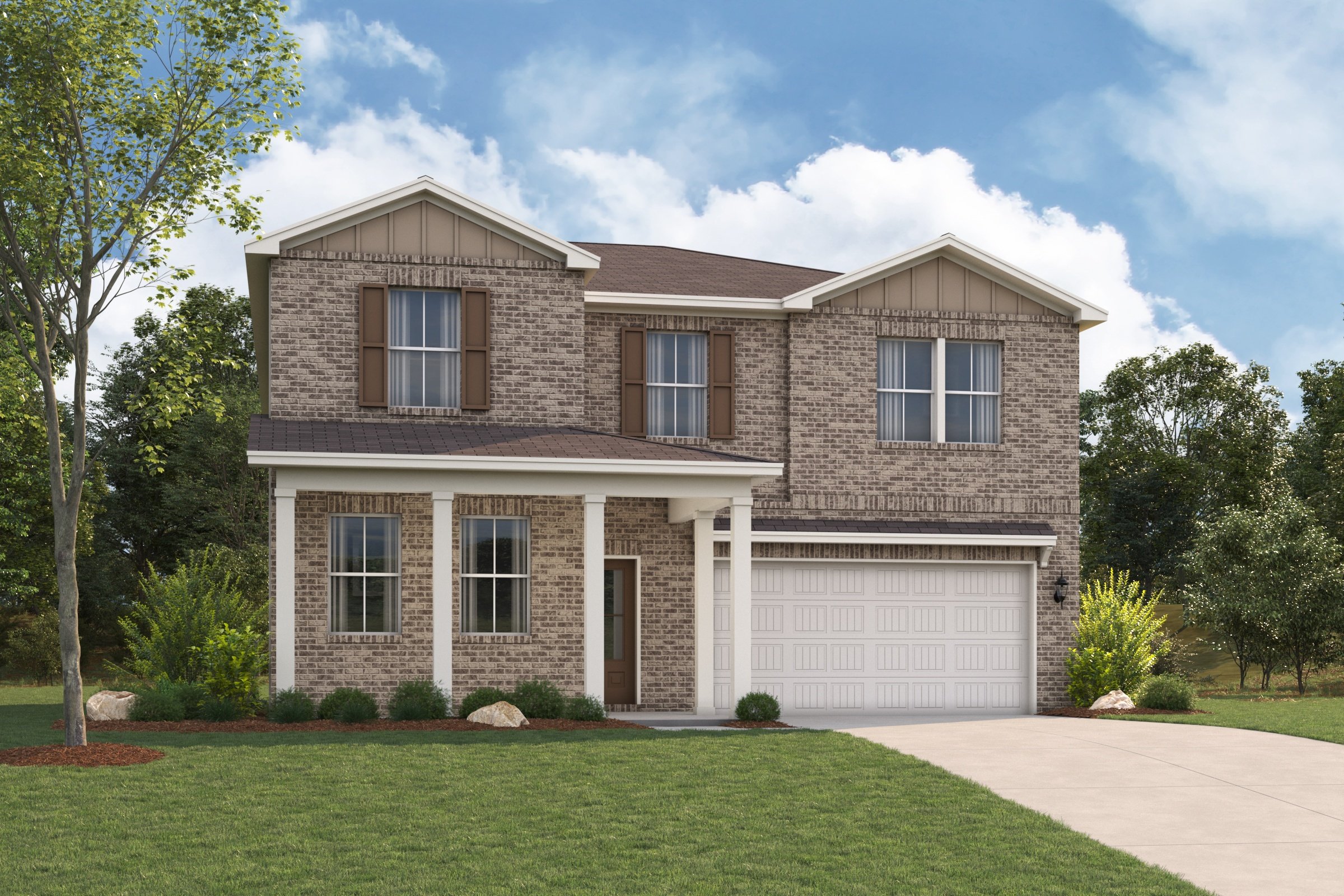 A house with a garage.
