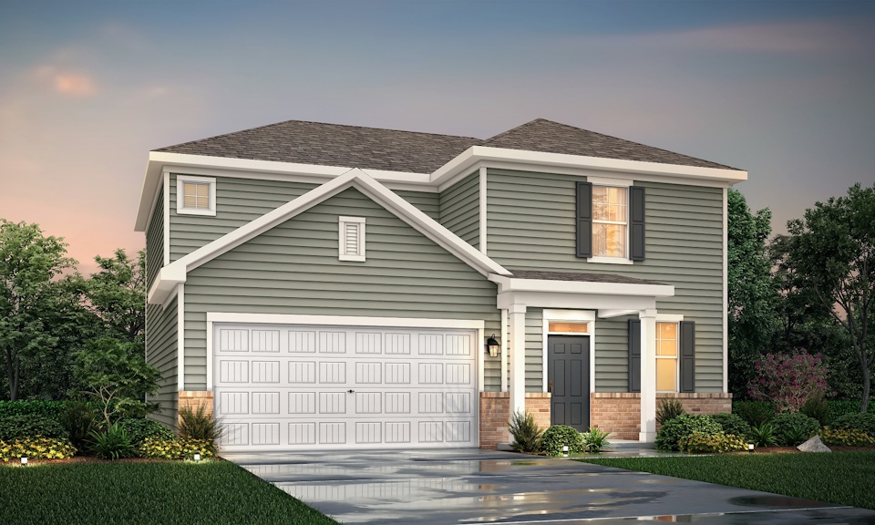 A house with a garage.