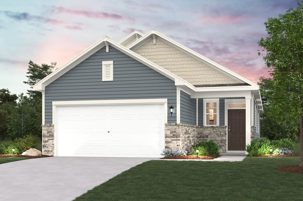 A house with a garage.