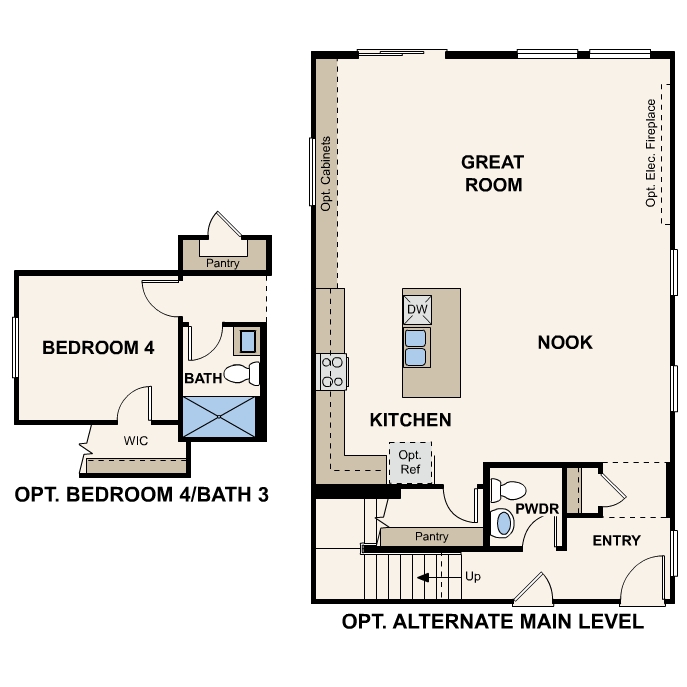 Main floor options diagram