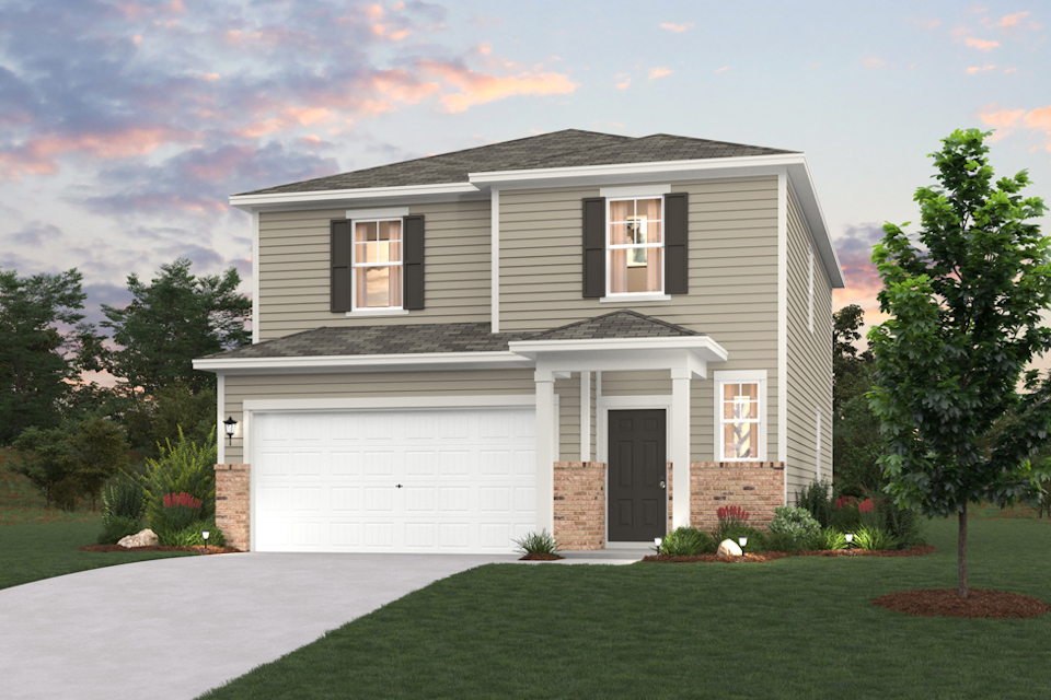 A house with a garage.