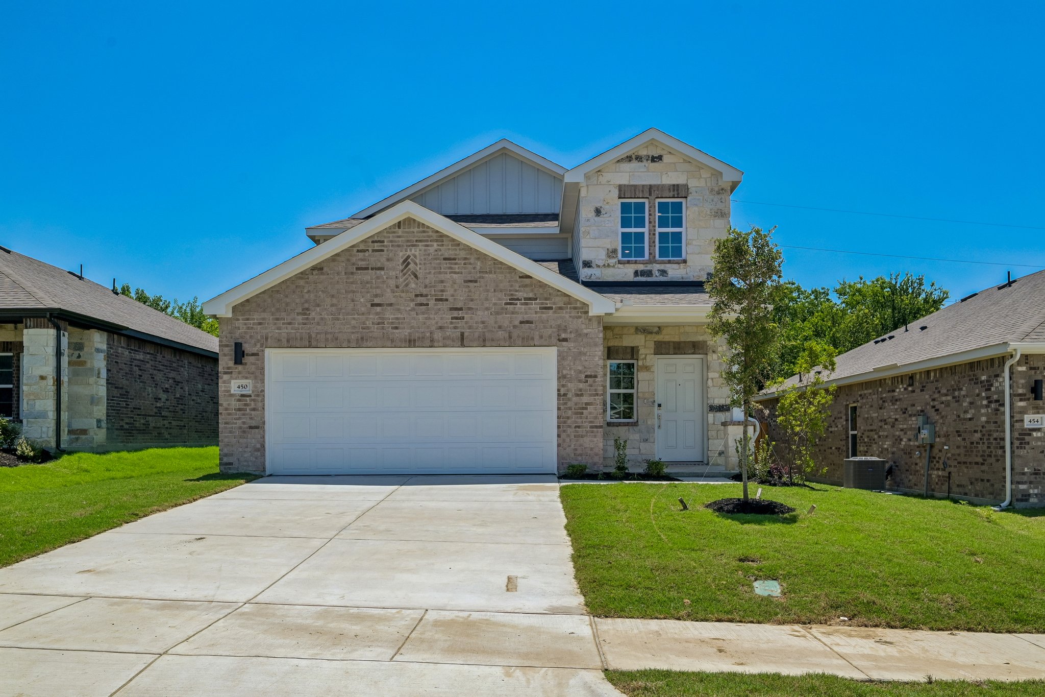 A house with a garage.