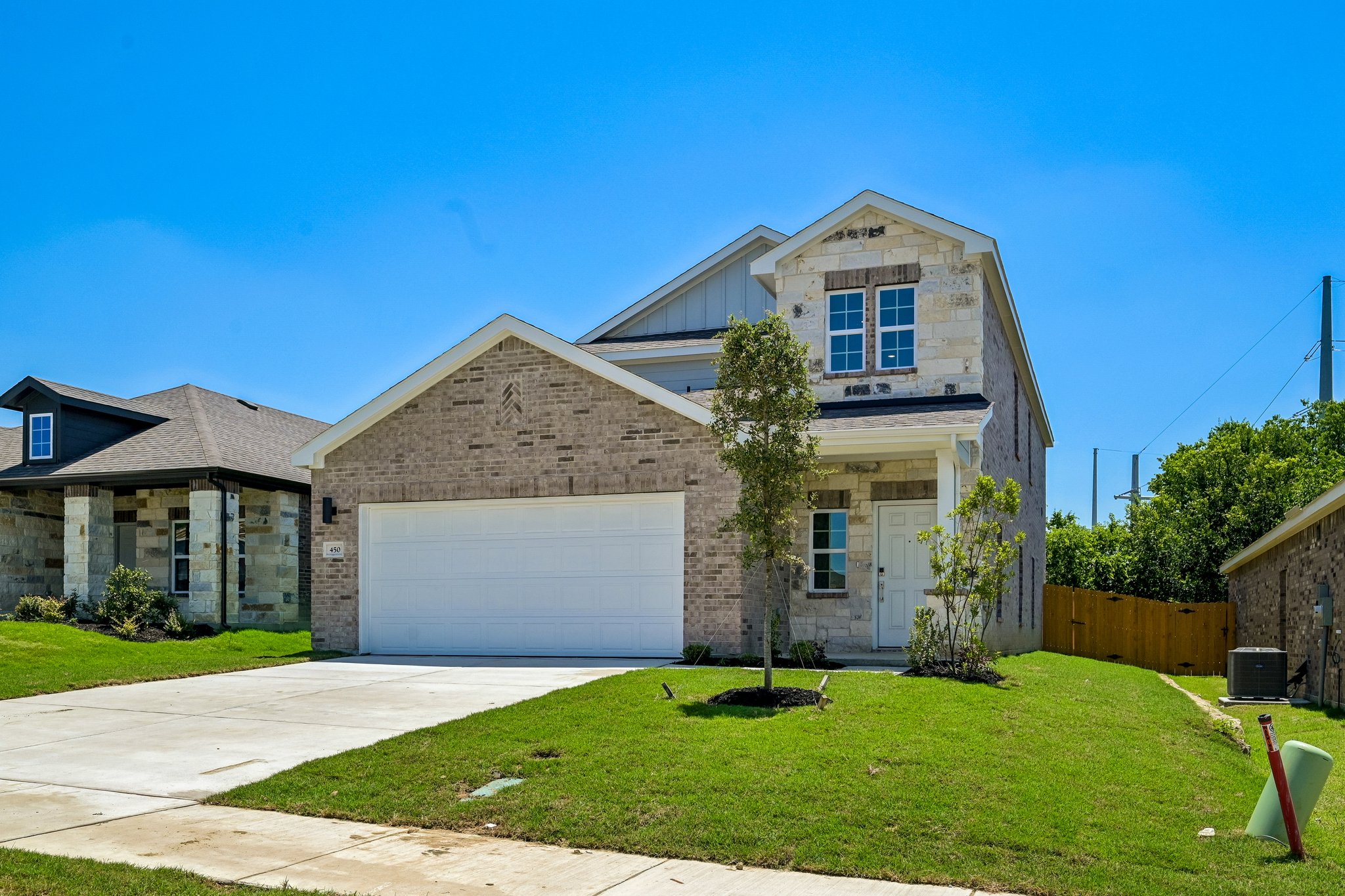 A house with a garage.