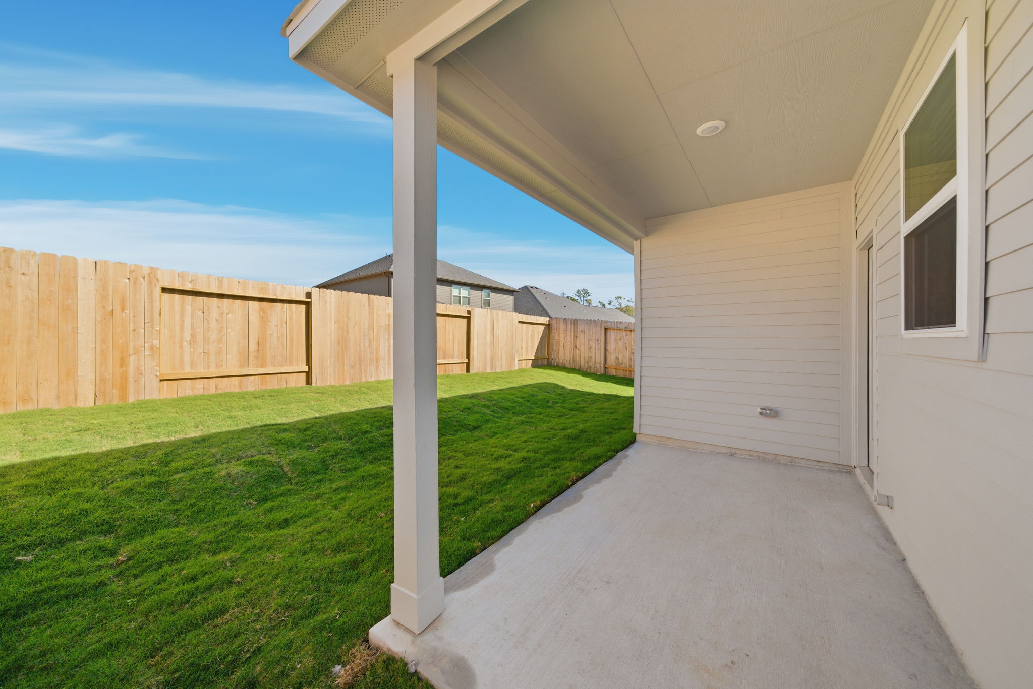A house with a fence.