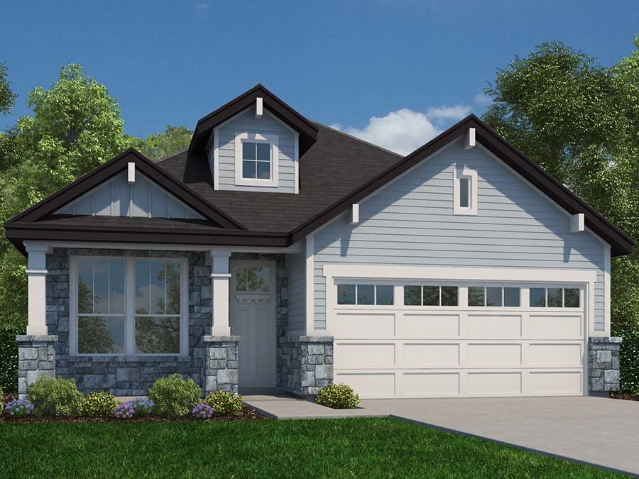 A house with a large front yard.