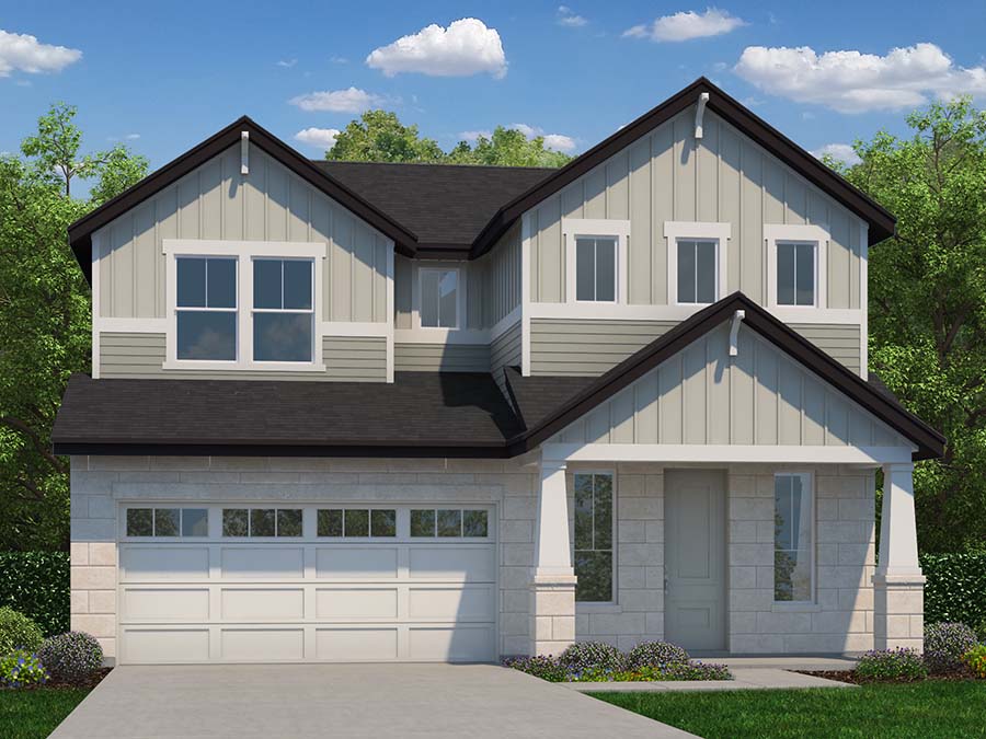 A house with a large front yard.