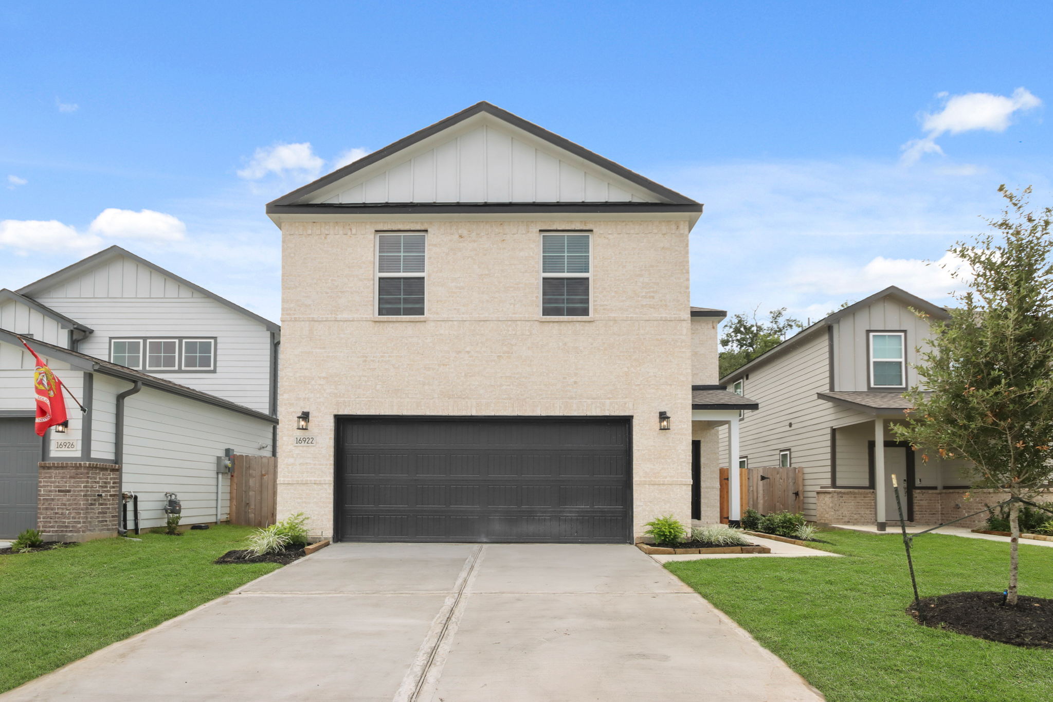 A house with a garage.