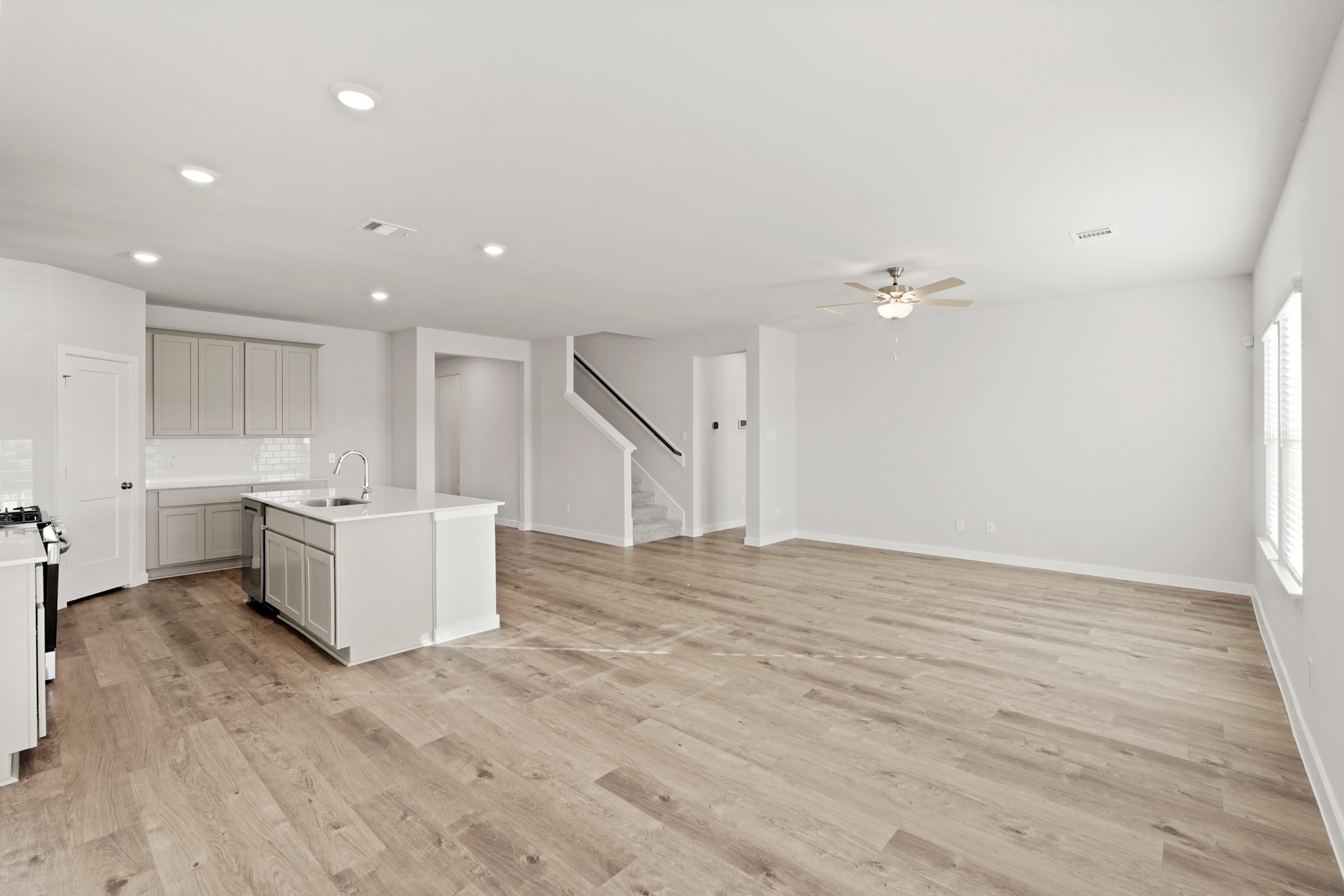 A large empty kitchen.