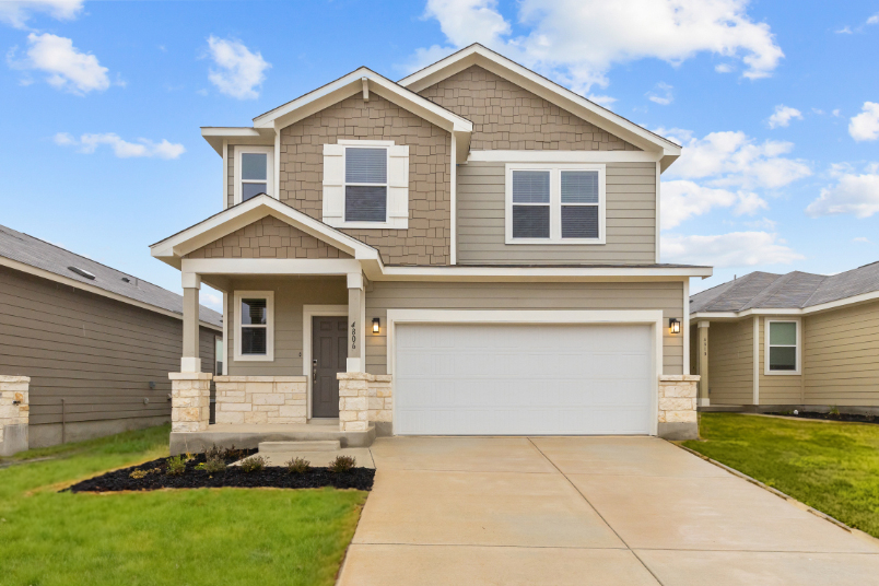 A house with a garage.