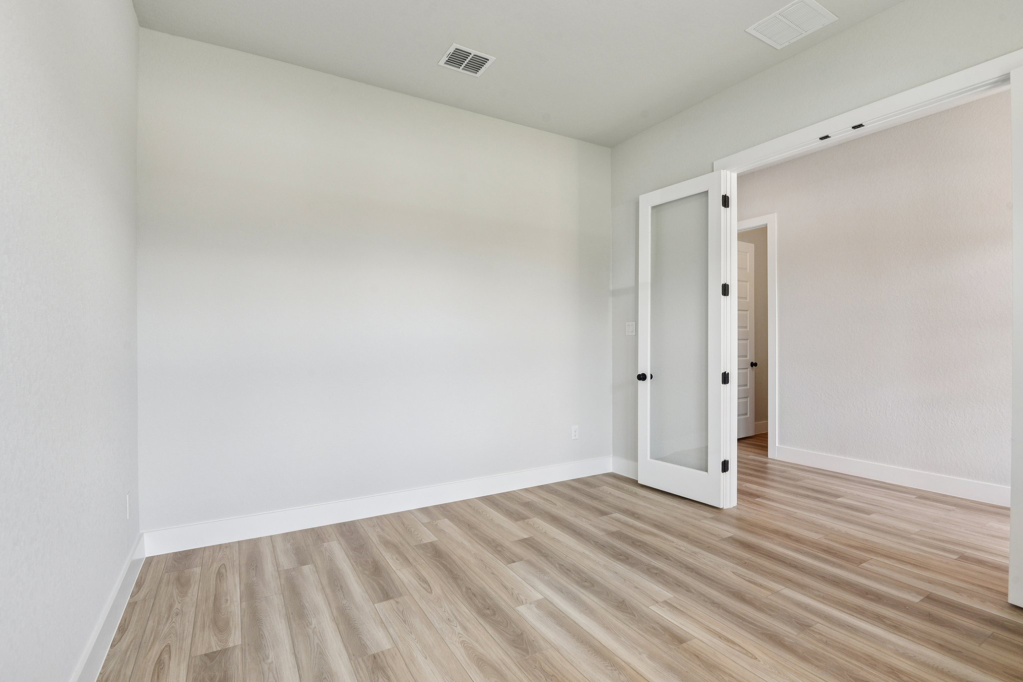 A room with white walls.