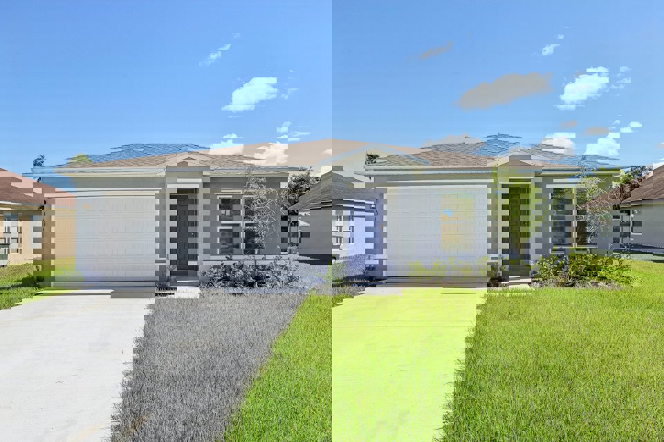 A house with a garage.