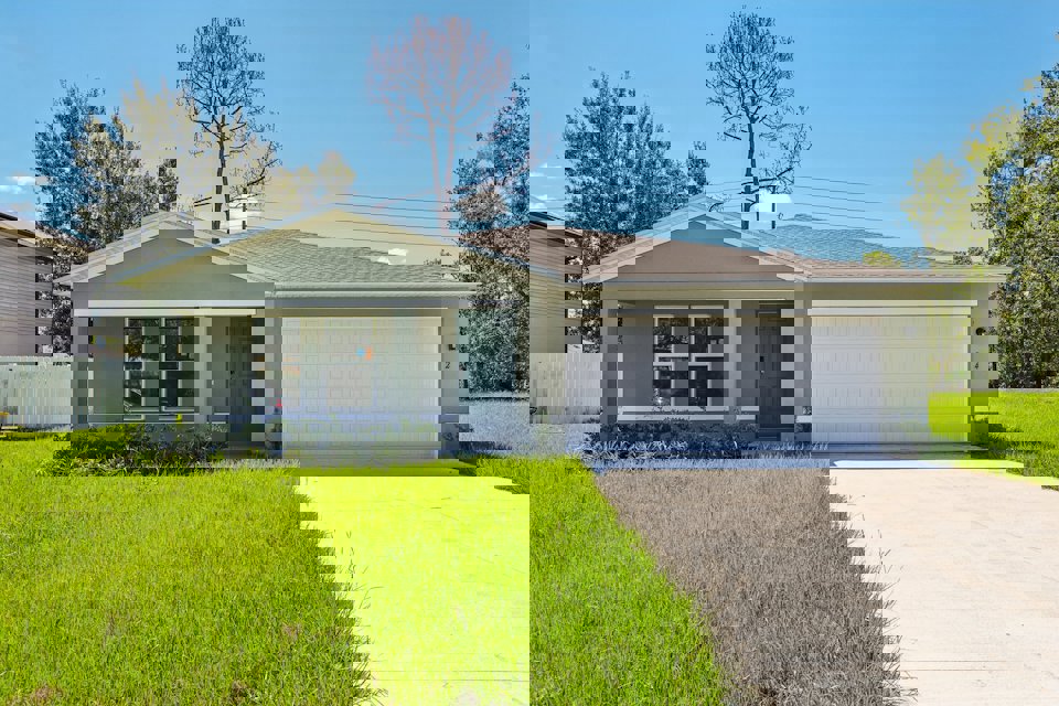 A house with a garage.