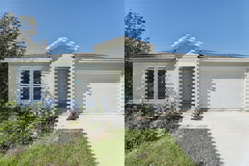 A house with a garage.